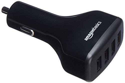 Product Cover AmazonBasics 4-Port USB Car Charger for Apple & Android Devices, 9.6A/48W, Black