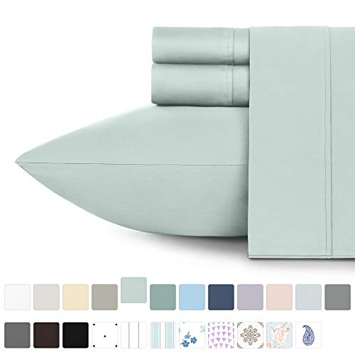 Product Cover California Design Den 400 Thread Count 100% Cotton Sheet Set, Mod Spa California King Sheets 4 Piece Set, Long-Staple Combed Pure Natural Cotton Bedsheets, Soft & Silky Sateen Weave