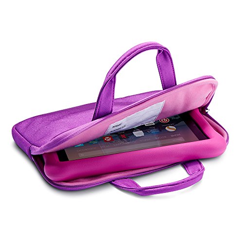 Product Cover NuPro Zipper Sleeve for Fire 7 Kids Edition Tablet and Fire HD 8 Kids Edition Tablet, Purple/Pink