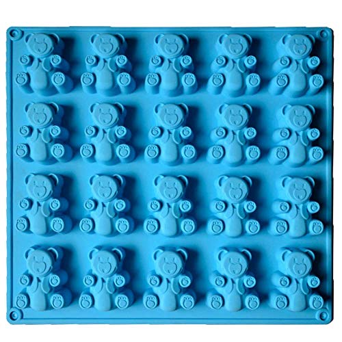Product Cover Palksky 20avity Large Gummy Bear Mold/Large Candy Molds for Chocolate Jello Gelatin Shots Brownie Muffin Cupcake topper Ice Cube Tray Soap Bath Bomb Mould Random Color Cavity Size 2.24