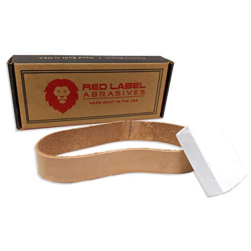 Product Cover Red Label Abrasives 3/4 X 12 Inch Knife Maker's Leather Honing Strop Belt with Buffing Compound (Compatible with Work Sharp Knife and Tool Sharpener Ken Onion Edition)