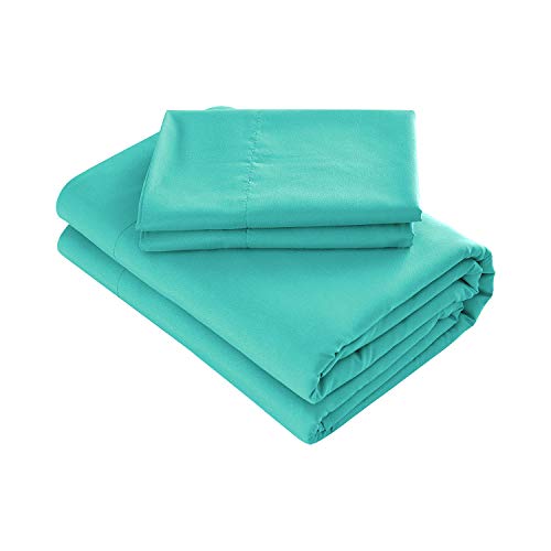 Product Cover Prime Bedding Bed Sheets - 4 Piece Full Size Sheets, Deep Pocket Fitted Sheet, Flat Sheet, Pillow Cases - Turquoise