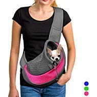 Product Cover YUDODO Pink Pet Carrier, Soft Mesh Chihuahua Carrier Small Dog Cat Rabbit Tote Sling Bag for Walks (Pink, S, Fits Small Animals Less Than 5Lb)