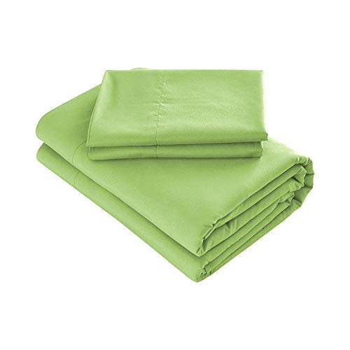Product Cover Prime Bedding Bed Sheets - 4 Piece Queen Sheets, Deep Pocket Fitted Sheet, Flat Sheet, Pillow Cases - Queen Sheet Set, Lime Green