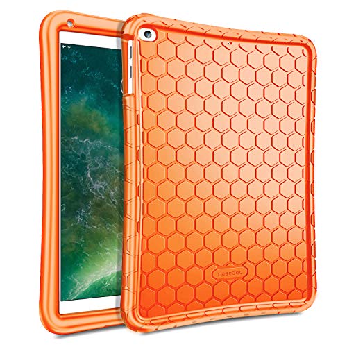 Product Cover Fintie iPad 9.7 2018 2017 / iPad Air 2 / iPad Air Case - [Honey Comb Series] Light Weight Anti Slip Kids Friendly Shock Proof Silicone Protective Cover for iPad 6th / 5th Gen, iPad Air 1 2, Orange