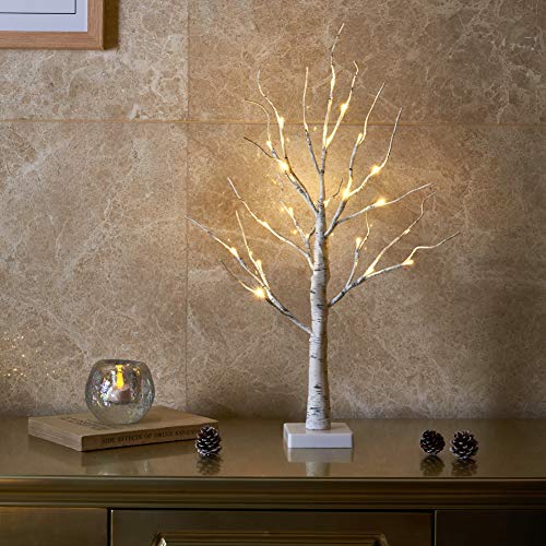 Product Cover EAMBRITE 2FT 24LT Warm White LED Battery Operated Birch Tree Light Tabletop Tree Light Jewelry Holder Decor for Home Party Wedding