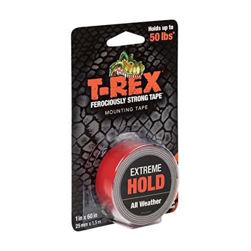 Product Cover T-REX Extreme Hold Double Sided Mounting Tape, All Weather, Black, 1 Inch x 60 Inches, 1 Roll (285337)
