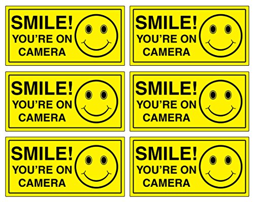 Product Cover (Set of 6) Smile You're On Camera Sign - 2