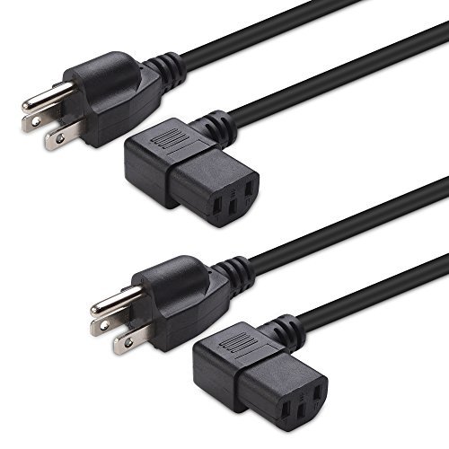 Product Cover Cable Matters (2-Pack) 16 AWG Right-Angle AC Computer Monitor Power Cord (NEMA 5-15P to Angled IEC C13) 10 Feet