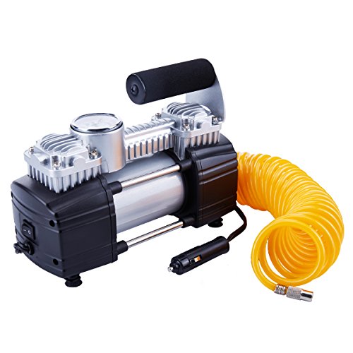 Product Cover TIREWELL TW2003 Heavy Duty Double Cylinders Tyre Inflator with Battery Clamp and 5M Extension Air Hose for SUVs/Trucks/Vans/RVs