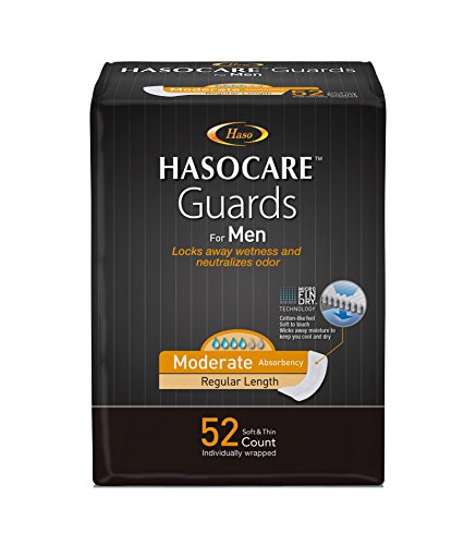 Product Cover HASOCARE Incontinence Guards for Men, Moderate Absorbency, Regular Length, 52 Count