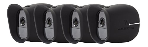 Product Cover Wasserstein 4 x Silicone Skins with sunroof Compatible with Arlo Pro & Arlo Pro 2 Smart Security - 100% Wire-Free Cameras (Black)