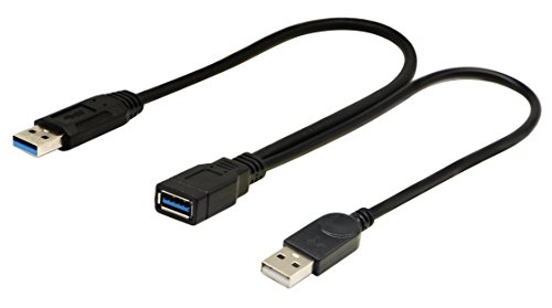 Product Cover zdyCGTime USB 3.0 Extender Cable USB 3.0 Female to USB 3.0 & USB 2.0 Male Extra Power Data Y Splitter Charger Extension Cable(33CM/13inch)