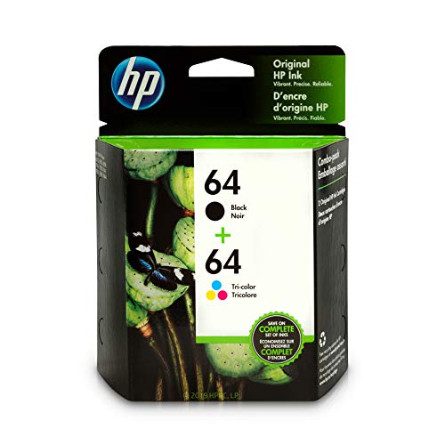 Product Cover HP 64 | 2 Ink Cartridges | Black, Tri-color | N9J90AN, N9J89AN