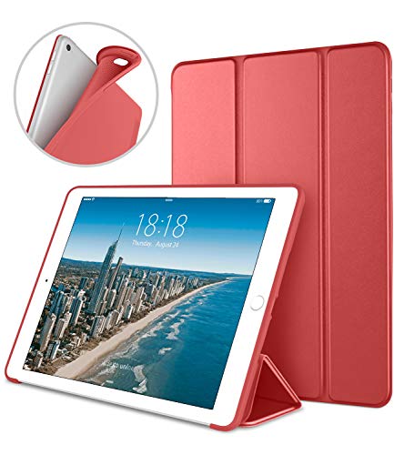 Product Cover DTTO Case for iPad Mini 4,(Not Compatible with Mini 5th Generation 2019) Ultra Slim Lightweight Smart Case Trifold Stand with Flexible Soft TPU Back Cover for iPad mini4[Auto Sleep/Wake], Red