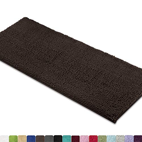 Product Cover MAYSHINE Bath Mat Runners for Bathroom Rugs, Long Floor Mats, Extra Soft, Absorbent, Thickening Shaggy Microfiber, Machine-Washable, Perfect for Doormats,Tub, Shower (27.5X47 Inches Brown)