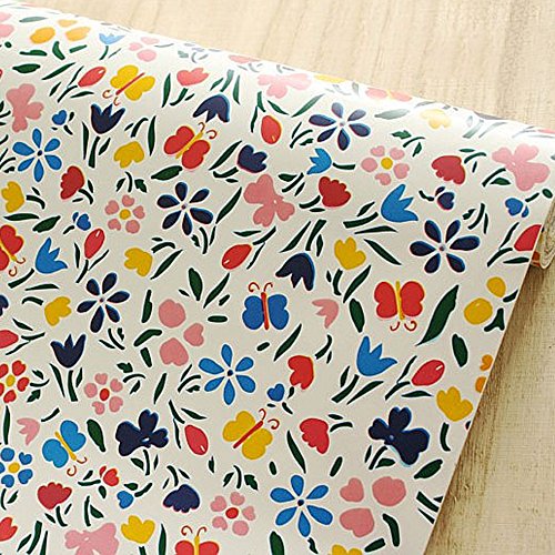 Product Cover SimpleLife4U Colorful Butterfly Floral Contact Paper Peel & Stick Shelf Liner 17.7 Inch By 9.8 Feet