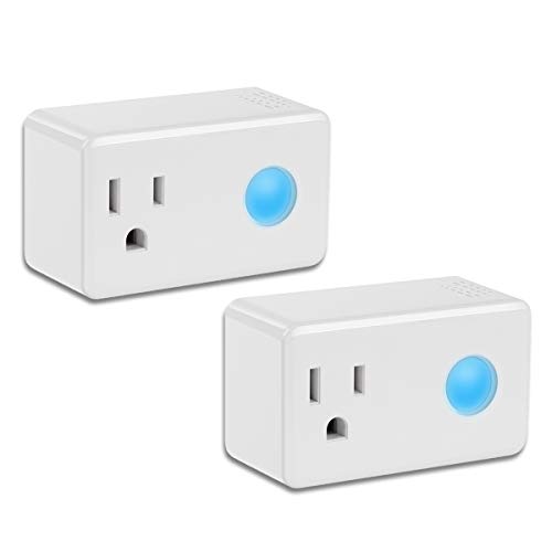 Product Cover Wi-Fi Smart Timer Plug 2 Packs Mini, BroadLink Wireless Socket Outlet with Night Light, No Hub Required, Compatible with Alexa, Control your Devices from Anywhere, White