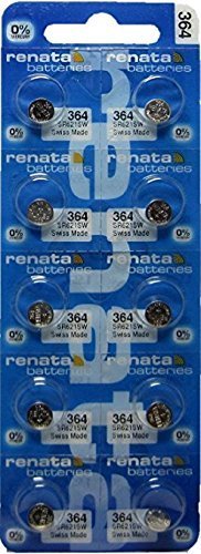 Product Cover Renata Silver Oxide Watch Battery 364 - SR621SW (10 Batteries) ...