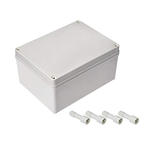 Product Cover uxcell 200mm x 150mm x 100mm Dustproof IP65 Junction Box DIY Case Enclosure Gray