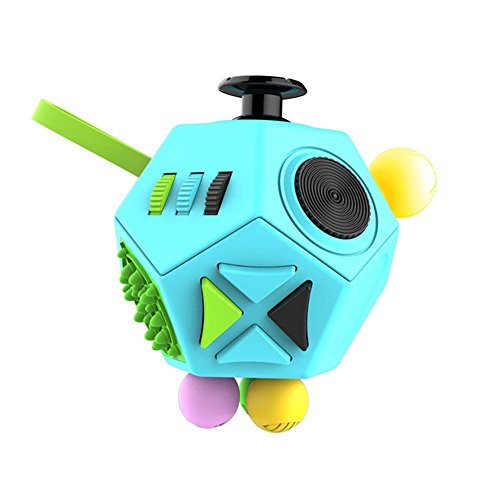 Product Cover Minilopa Fidget Dodecagon -12-Side Fidget Cube Relieves Stress and Anxiety Anti Depression Cube for Children and Adults with ADHD ADD OCD Autism (B3 Blue Sky)