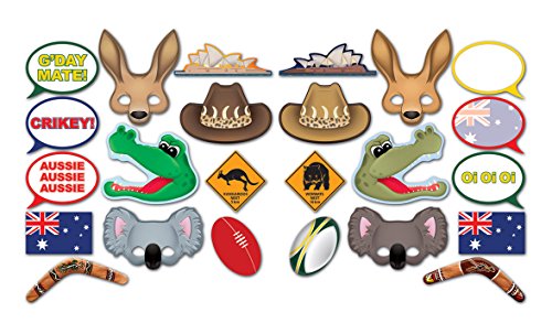 Product Cover Beistle 54953, 24 Piece Australian Photo Fun Signs, 6.5