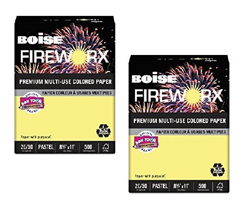 Product Cover Boise Fireworx Color Copy/Laser Paper, 20 lb, Letter Size (8.5 x 11), Crackling Canary, 500 Sheets (MP2201-CY) - 2-Pack