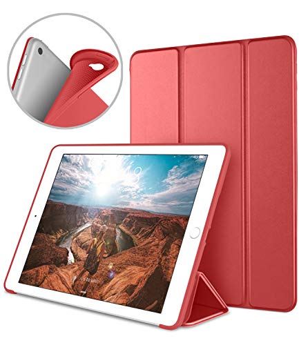 Product Cover Apple iPad Air2 9.7 Inch Smart Cover, DTTO Ultra Slim Lightweight Smart Case Trifold Cover Stand with Flexible Soft TPU Back Cover for iPad Apple iPad Air2,9.7-inch [Auto Sleep/Wake], Red