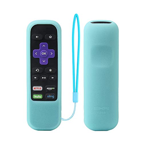 Product Cover Roku Express Remote Case SIKAI Shockproof Protective Cover for Roku Express/Roku Premiere RC68/RC69/RC108/RC112 Standard IR Remote Skin-Friendly Anti-Lost with Loop (Glow in Dark Blue)