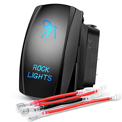 Product Cover Nilight 90008B Rock Rocker Bar 5Pin Laser On/Off LED Light 20A/12V 10A/24V Switch Jumper Wires Set for Jeep Boat Trucks,2 Years Warranty