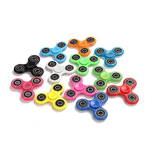 Product Cover Fidget Hand Spinners 25 PC Color Bundle Bulk EDC Tri-Spinner Desk School Toy Anxiety Relief ADHD Student Relax Therapy Pack Combo Wholesale Green Red Black White Blue Yellow Glow Pink Glow Sky Blue