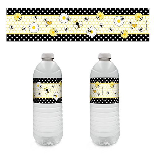 Product Cover Bumble Bee Party Water Bottle Sticker Labels (Set of 20)