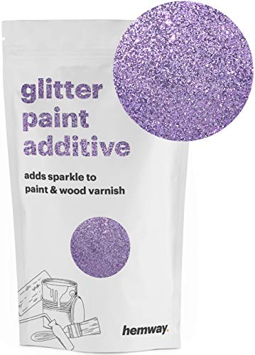 Product Cover Hemway (Lavender) Glitter Paint Additive Crystals 100g / 3.5oz for Acrylic Latex Emulsion Paint - Interior Exterior Wall, Ceiling, Wood, Varnish, Dead Flat, Matte, Gloss, Satin, Silk