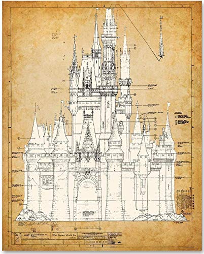 Product Cover Cinderella's Castle - 11x14 Unframed Patent Print - Great Gift for Disney Fan