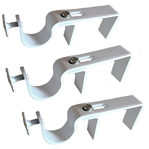 Product Cover NONO Bracket - Outside Mounted Blinds Curtain Rod Bracket Attachment Set of 3 (White)