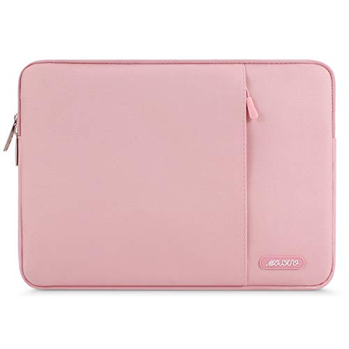 Product Cover MOSISO Laptop Sleeve Bag Compatible with 13-13.3 inch MacBook Pro, MacBook Air, Notebook Computer, Vertical Style Water Repellent Polyester Protective Case Cover with Pocket, Pink