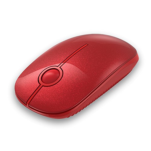 Product Cover Jelly Comb 2.4G Slim Wireless Mouse with Nano Receiver, Less Noise, Portable Mobile Optical Mice for Notebook, PC, Laptop, Computer, MacBook MS001 (Pure Red)