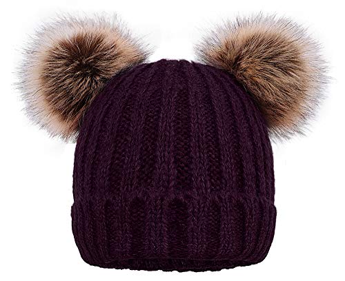 Product Cover Arctic Paw Cable Knit Beanie with Faux Fur Pompom Ears