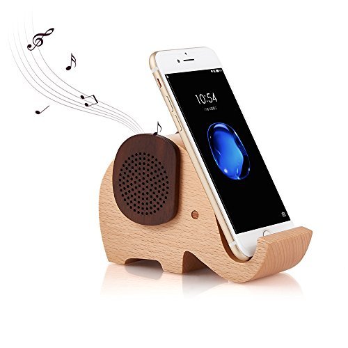 Product Cover Artinova Elephant Shape Multifunctional Wooden Wireless Bluetooth Speaker with Mobile Phone Stand Holder ARTA-0031