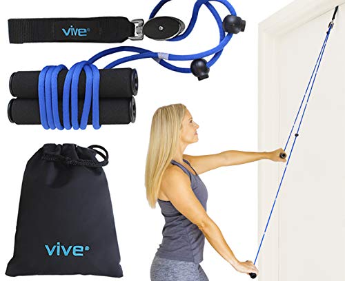 Product Cover Vive Shoulder Pulley - Over Door Rehab Exerciser for Rotator Cuff Recovery - Arm Rehabilitation Exercise System for Frozen Physical Therapy, Flexibility Stretching Strengthener, Range of Motion