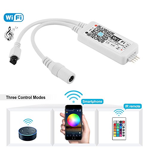 Product Cover Nexlux WiFi Wireless LED Smart Controller Alexa Google Home IFTTT Compatible,Working with Android,iOS System, GRB,BGR, RGB LED Strip Lights DC 12V 24V(No Power Adapter Included)