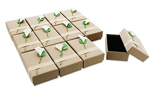 Product Cover 12-Piece Gift Box Set - Lily Jewelry Box for Anniversaries, Weddings, Birthdays - 3.5 x 1 x 2.2 Inches
