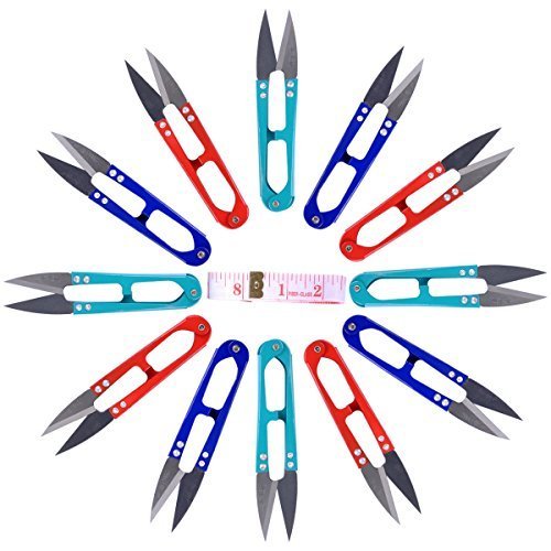 Product Cover UCEC 12Pcs U Sewing Scissors Clippers, Embroidery Thrum Yarn Fishing Thread Beading Cutter, Mini Small Snips Trimming Nipper, Great for Stitch,DIY Supplies