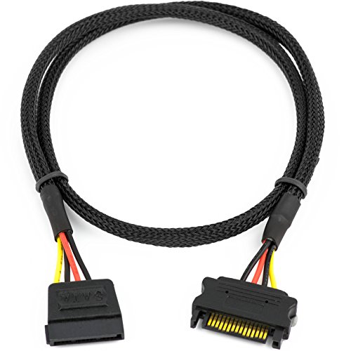 Product Cover CRJ SATA Power Extension Cable with High Density Black Sleeving 24