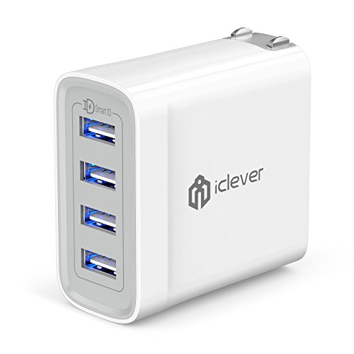 Product Cover iClever USB Wall Charger, 40W 4-Port Charging Station, Multi-Port Travel Charger for iPhone 11 Pro/Xs/Xs Max/Xr/X/8/7/6/Plus, iPad Pro/Air/Min 4/3, Galaxy/Note/Edge, LG, Nexus, HTC, and More