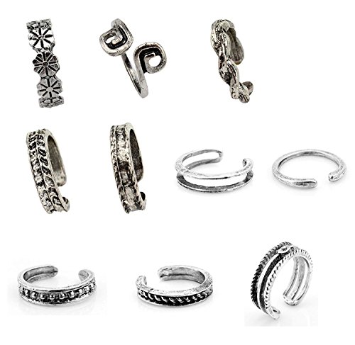 Product Cover 10PC Sc0nni Women Fashion Simple Retro Toe Ring Adjustable Foot Beach Jewelry