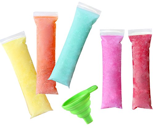 Product Cover Ives 100 pcs Disposable DIY Ics Pop Molds Bags for Gogurt, Ice Candy,Dried Fruit Bag, Juice & Fruit Smoothies- Comes With A Funnel