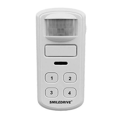 Product Cover Smiledrive Motion Detection Activated Alarm and Chime with Keypad Passive Infrared Enabled Home Office Security Device (White)