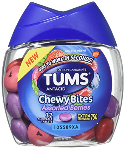 Product Cover Tums Antacid Chewy Bites, Assorted Berries, 32 Chewable Tablets (Pack of 2)
