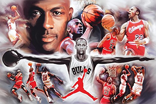 Product Cover Poster Michael Jordan Wings Collage (Basketball) Sport Print (24in x 36in)